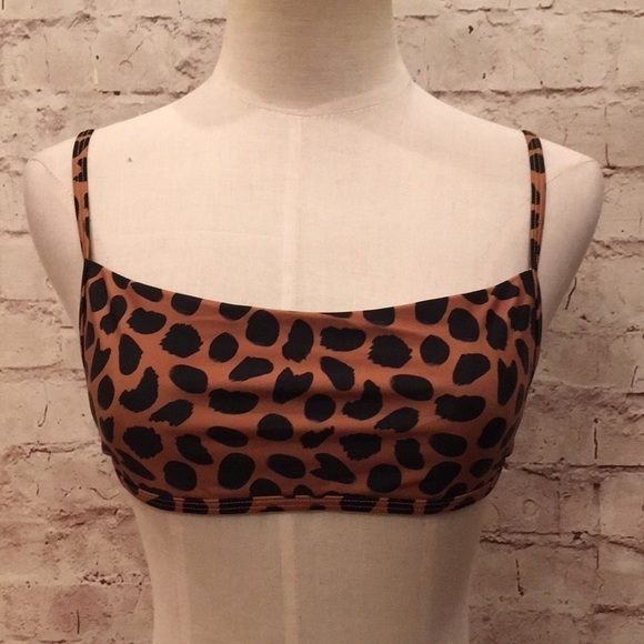 Blue Life ARIA Bikini Top Cheetah Brown Black S - Picture 1 of 4